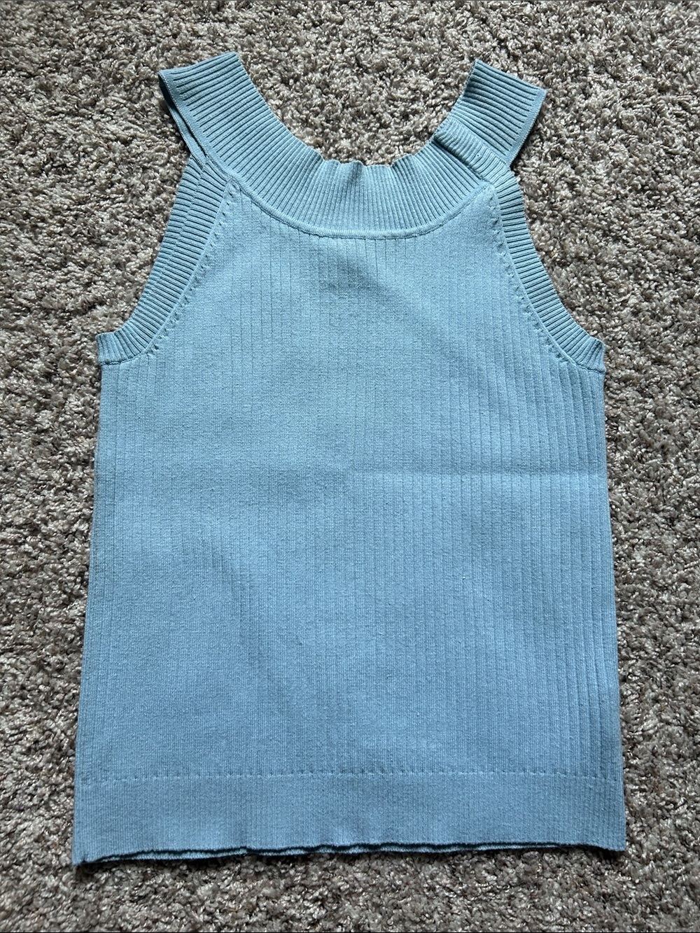 Baby blue ribbed tank top